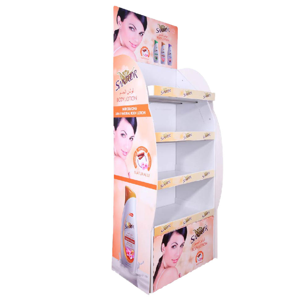 Cosmetic Paper Pop POS Cardboard Floor Display Stand Fsdu for Supermarkets Shelf