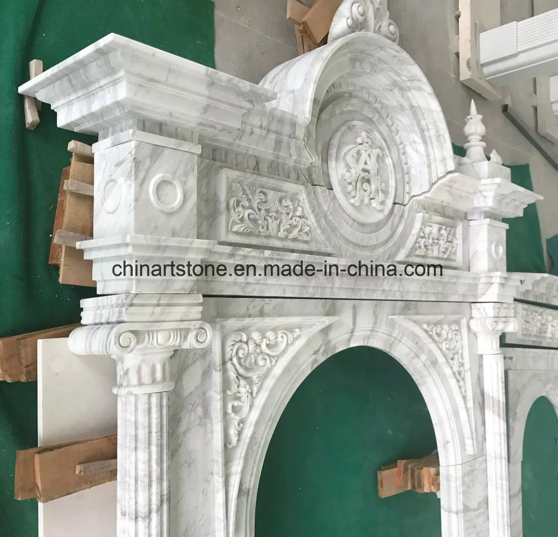 White Jade/Granite/Marble Europe Fireplace for House Heating Decoration