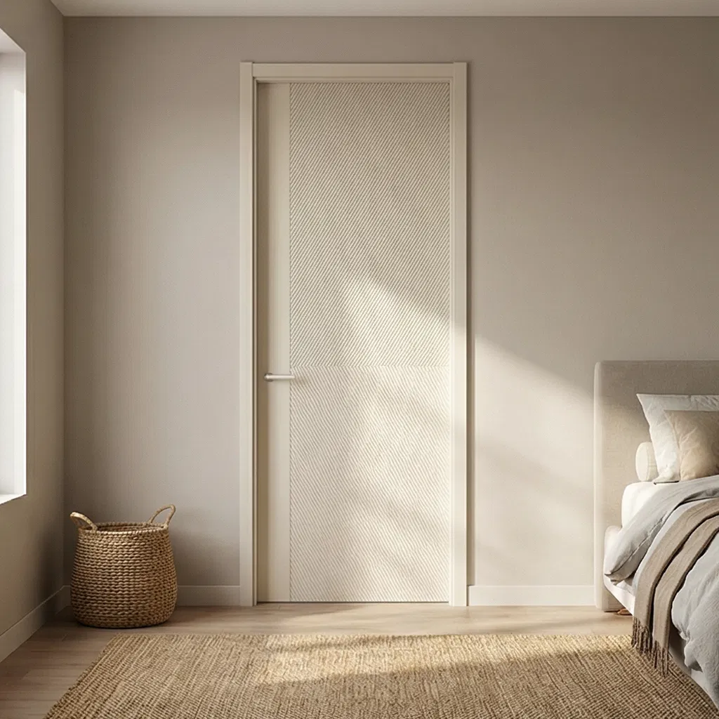 Wholesale Other Wooden Indoor Modern Interior White PVC Solid Wood Door for Bathroom Hotel