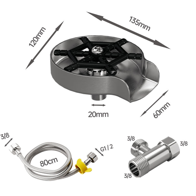 High-Pressure Quick Cleaning Automatic Stainless Steel Kitchen Sink Coffee Cup Washer