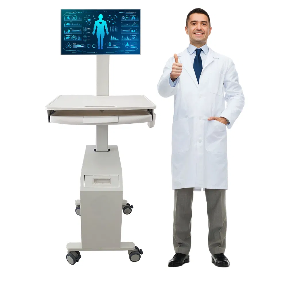 Portable Medical RV Workstation Trolley with Adjustable Arm Support