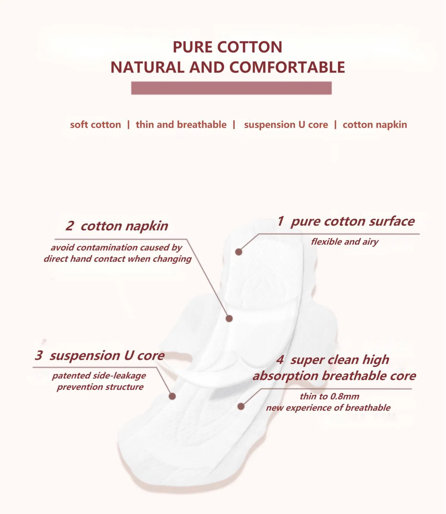 Jwc China Wholesale Eco-Friendly Sanitary Women Napkin