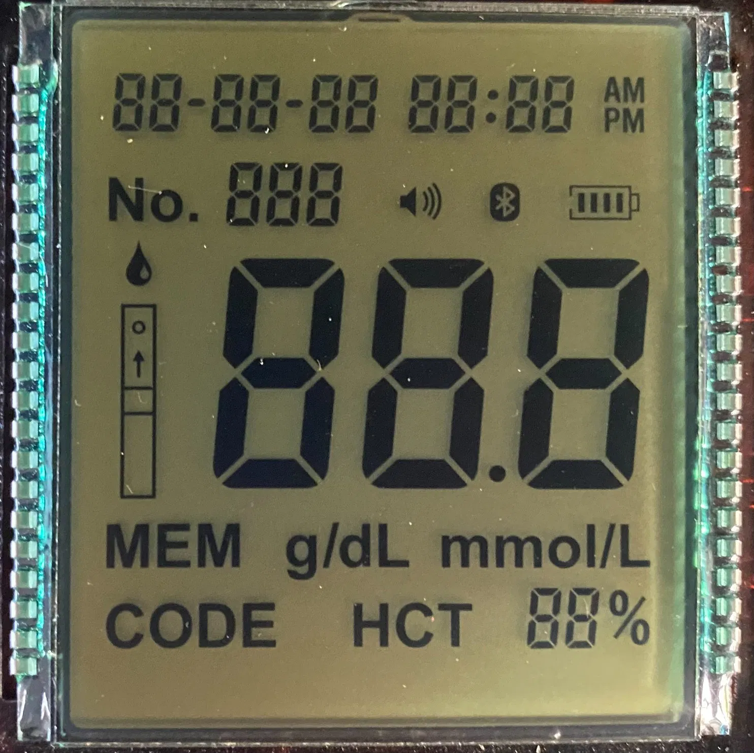 Custom Tn Type Cheap Digital Blood Pressure LCD Screen Display