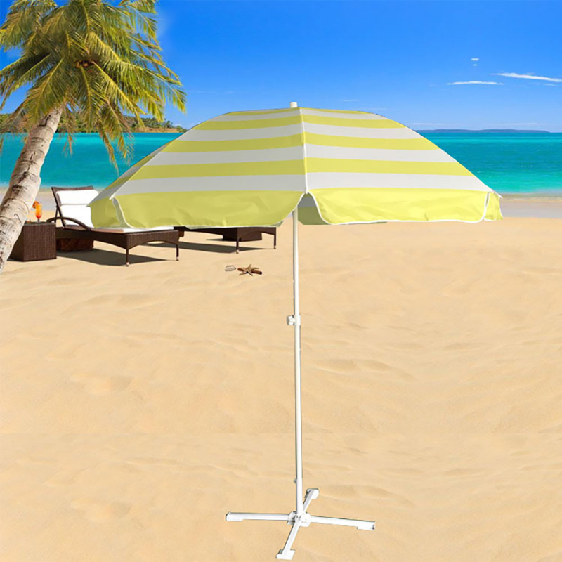 Customized Camping Striped Advertising Sunshade Beach Umbrella for Outdoor Stall Activities