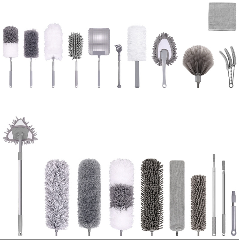 Retractable Gap Dust Cleaner Extension Pole Microfiber Detachable Microfiber Feather Duster Car Wash Window Cleaning