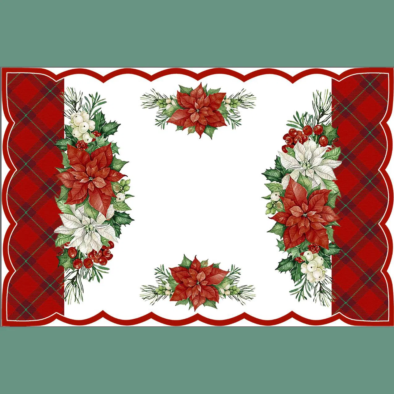 Cheap Price Sample Promotion Christmas Flower and Spring Flower Pattern Placemat
