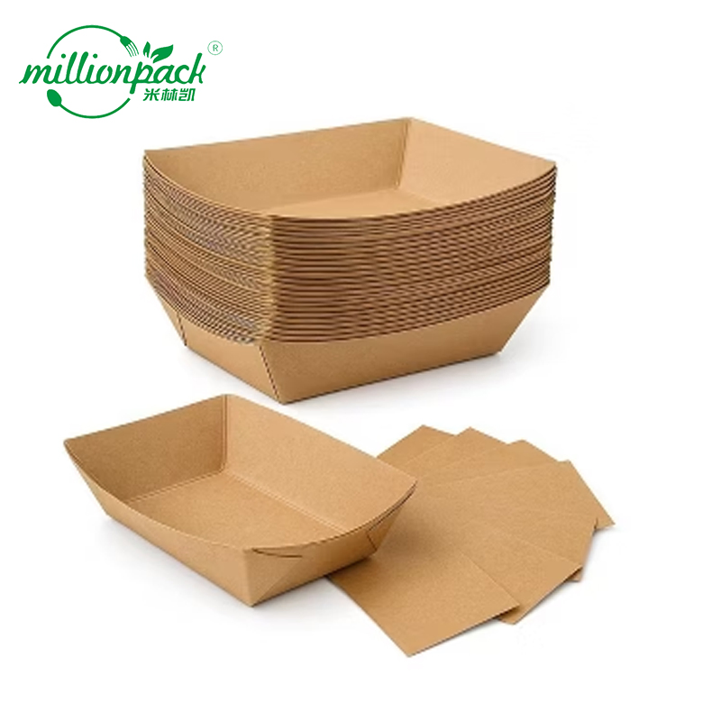 Eco Kraft Takeaway Tray for Fast Casual Dining Clean Safe Strong Serving Needs