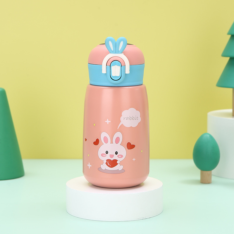 Cartoon Cute Rabbit Cup Flip Lid Stainless Steel Insulated Cup for Kids