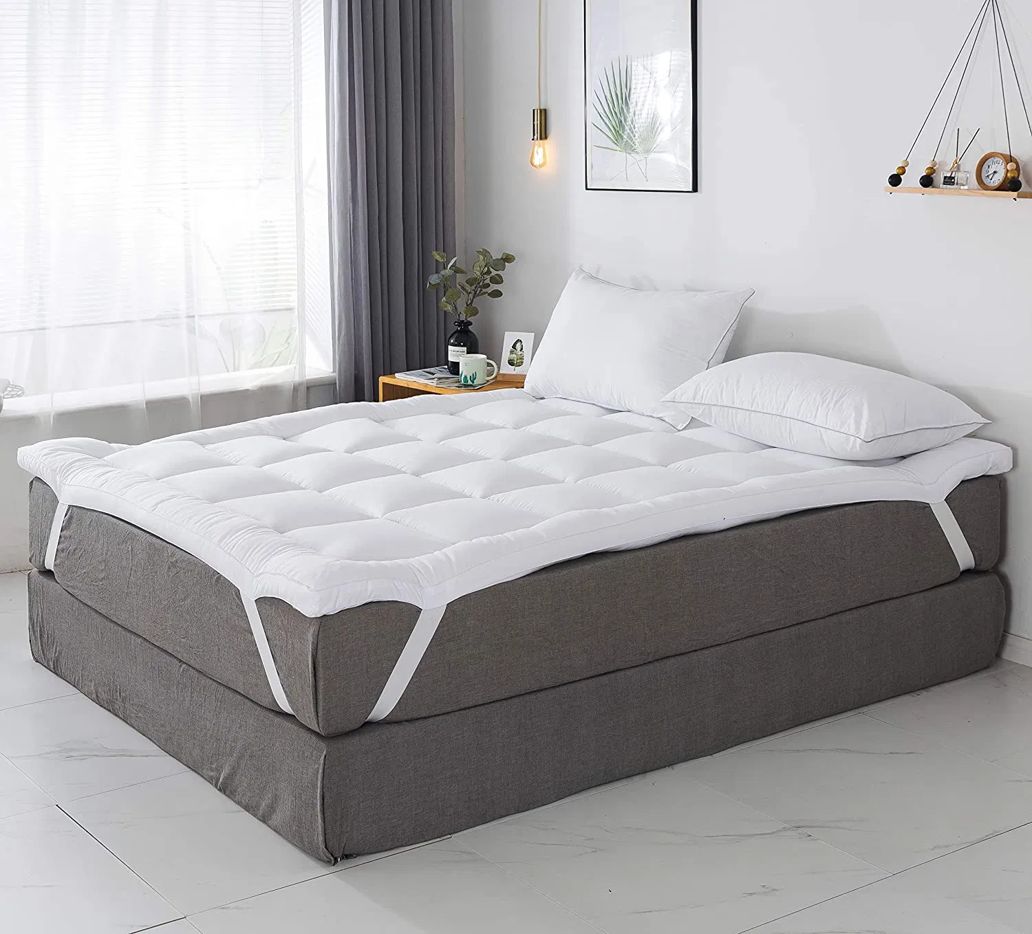 Queen Size Mattress Topper Extra Thick Cooling Cover Down Alternative Mattress Pad