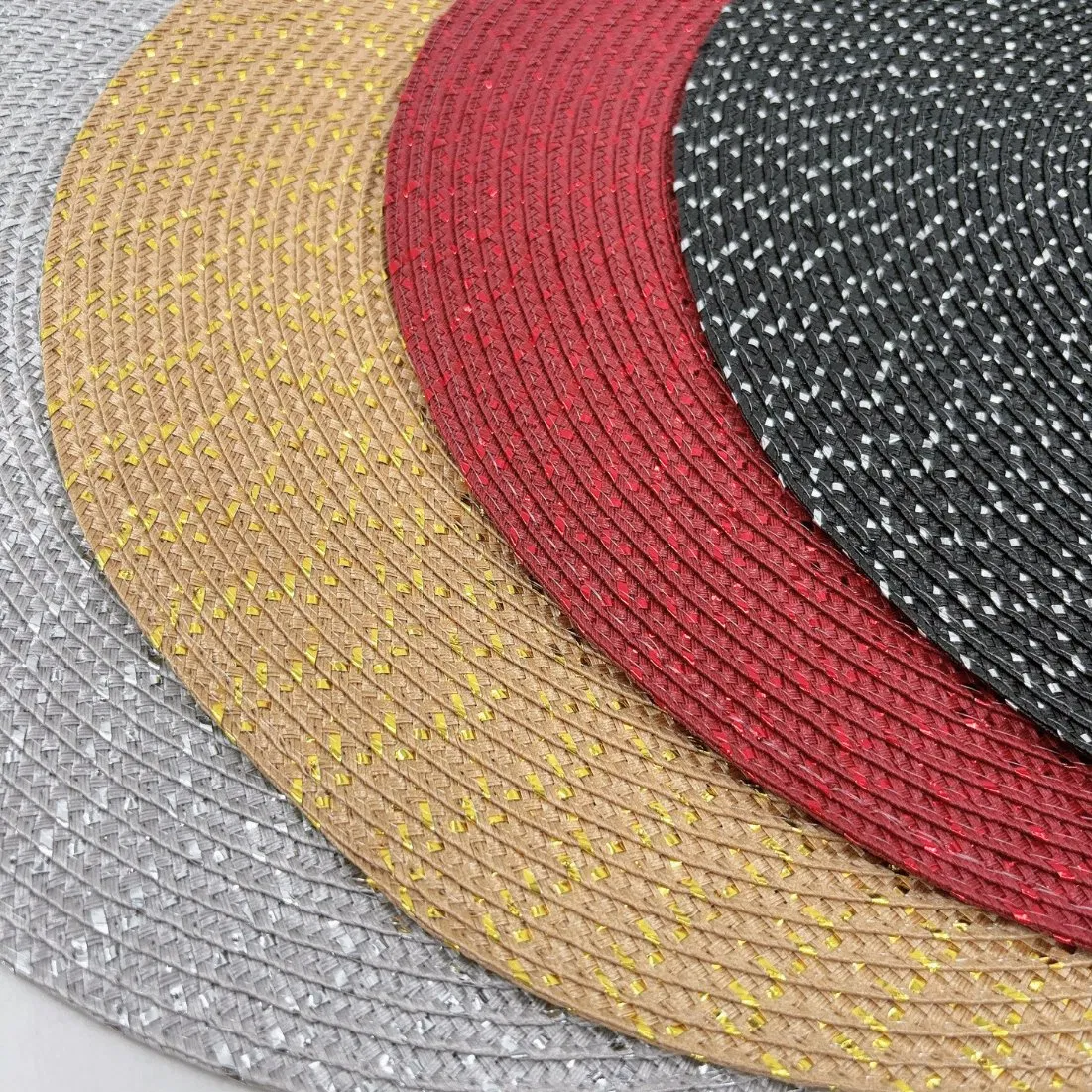 Round Braided Washable Polypropylene for Kitchen Dining Table Placemats