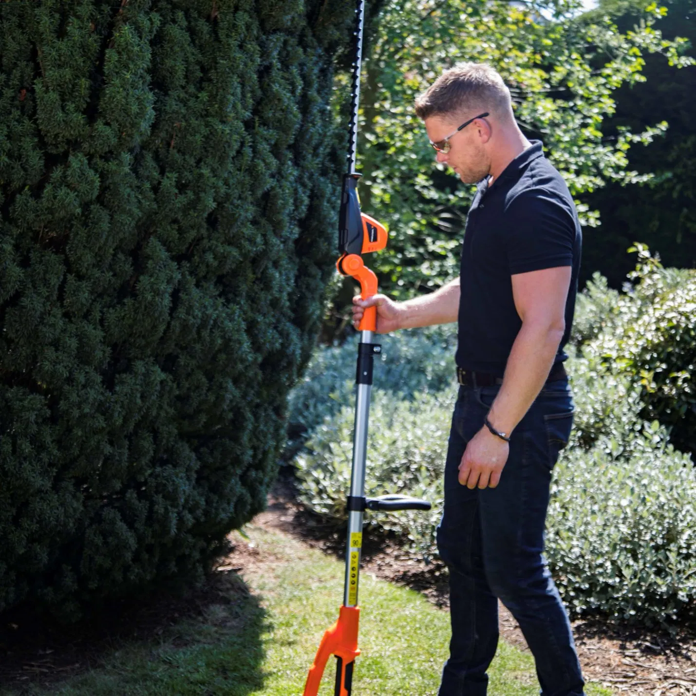 Lh C41A - Proper Gap Design Cordless Battery Telescopic Pole Hedge Trimmer