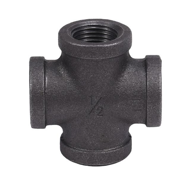 Leyon FM UL Grooved Pipe Fitting Fire Fighting Pipes Fire Protection System Black Malleable Iron Cross