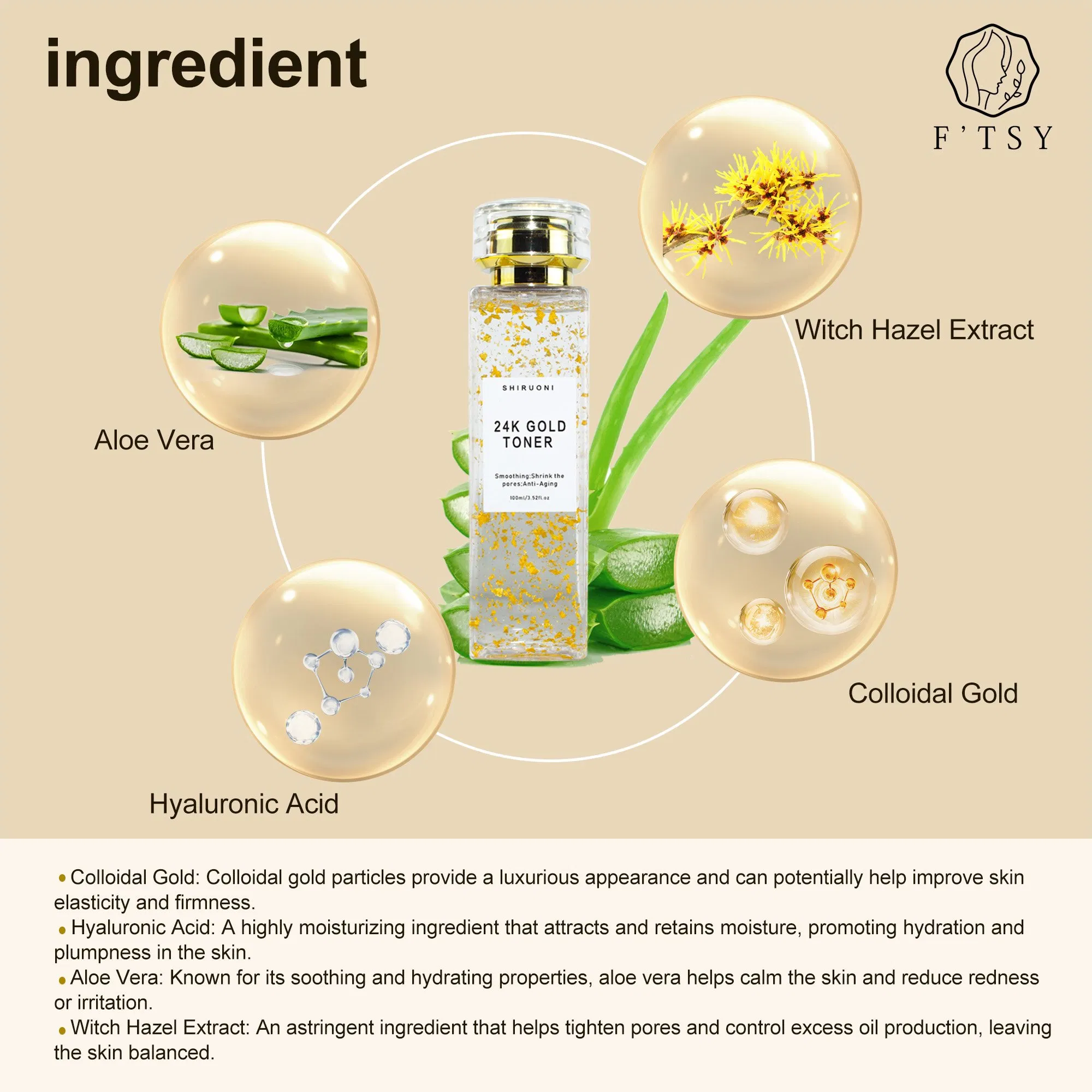 Korean Cosmetic 24K Gold Skin Toner 100ml