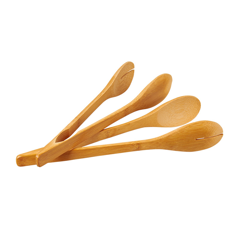 100% Natural Bamboo Wood Kitchen Toast Tongs Eco-Friendly Space Saving Modern Kitchen Utensils Accessory Bamboo Toaster Tongs