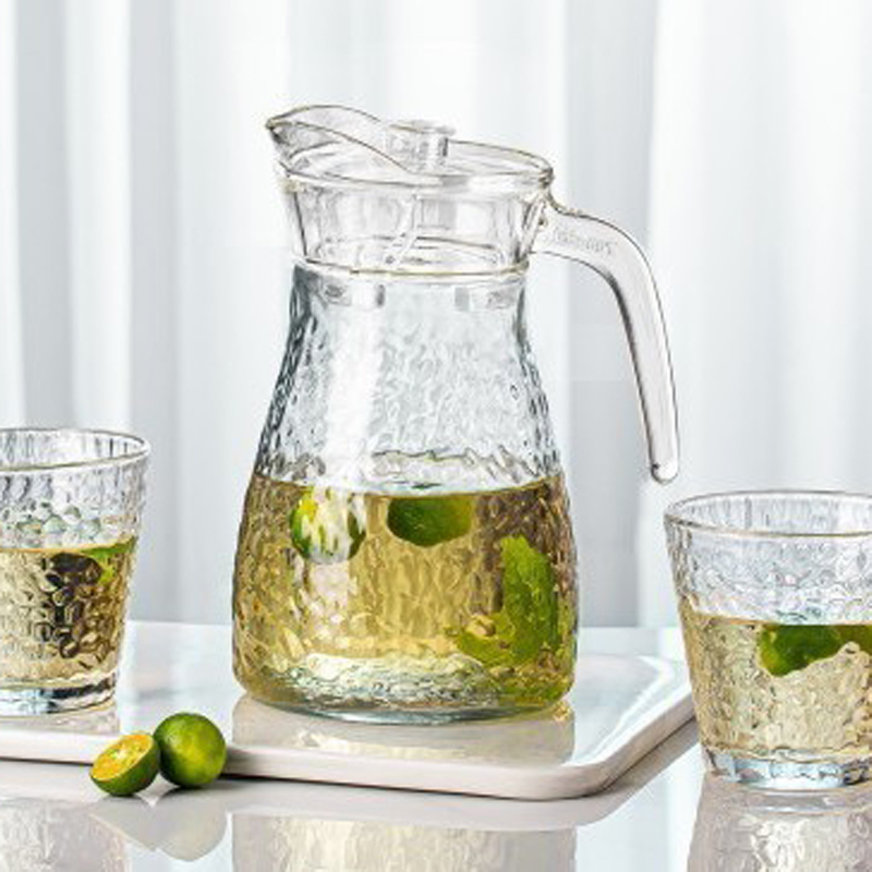 Hammered Texture Glass Water Kettle 1L Household Borosilicate Glass Kettle with Handle