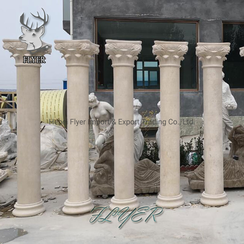 Entrance Gate Marble Stone Statues Roman Column Pillar Design Stone Lady Columns