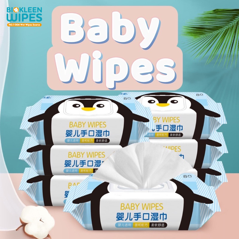 Biokleen OEM Logo Bamboo Water Wipes Extra Strong Hand and Face Wipes Unscented Naturals Unscented Bamboo Wipes