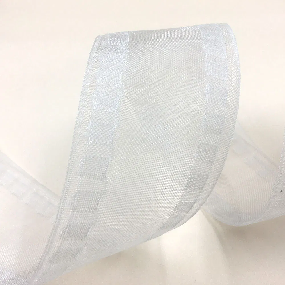 100% Polyester Transparent Curtain Plain Tape Curtain