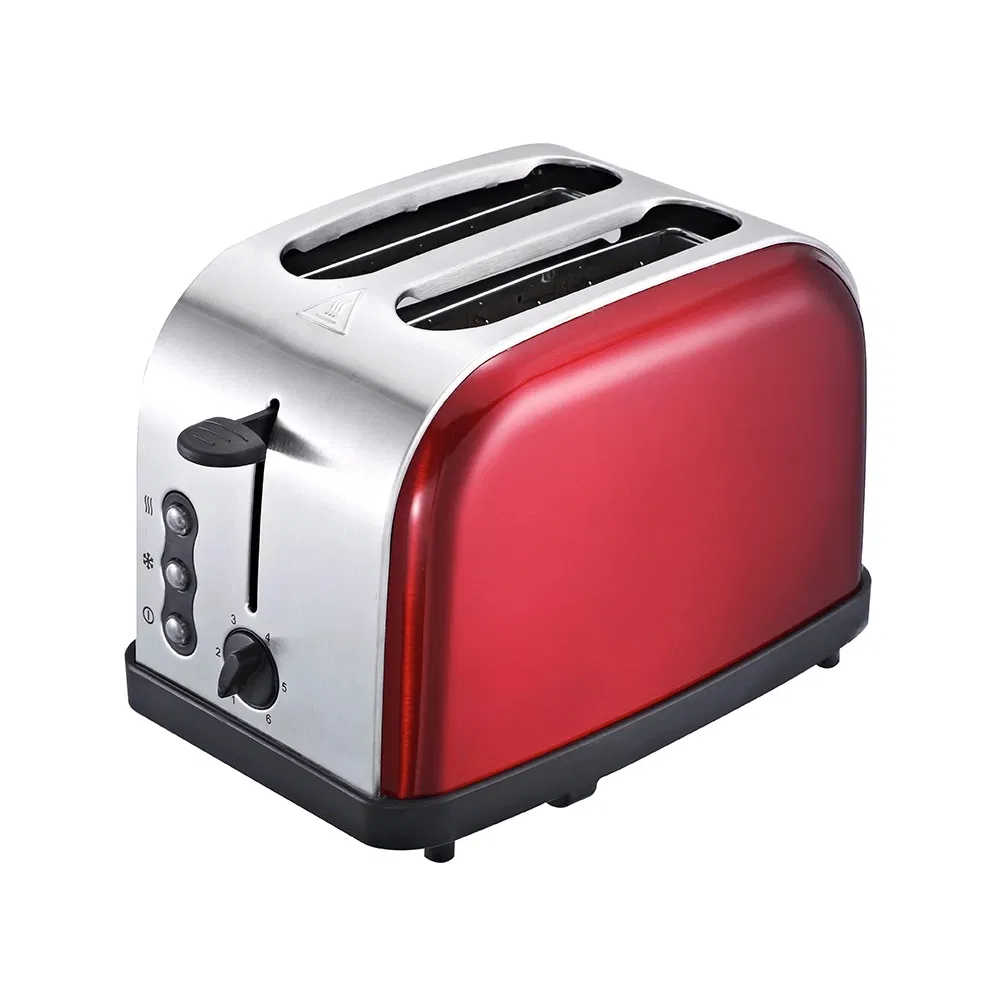Toaster Stainless Steel Toaster Automatic 2 Slices Home Breakfast 6 Shade Settings with Removable Crumb Tray