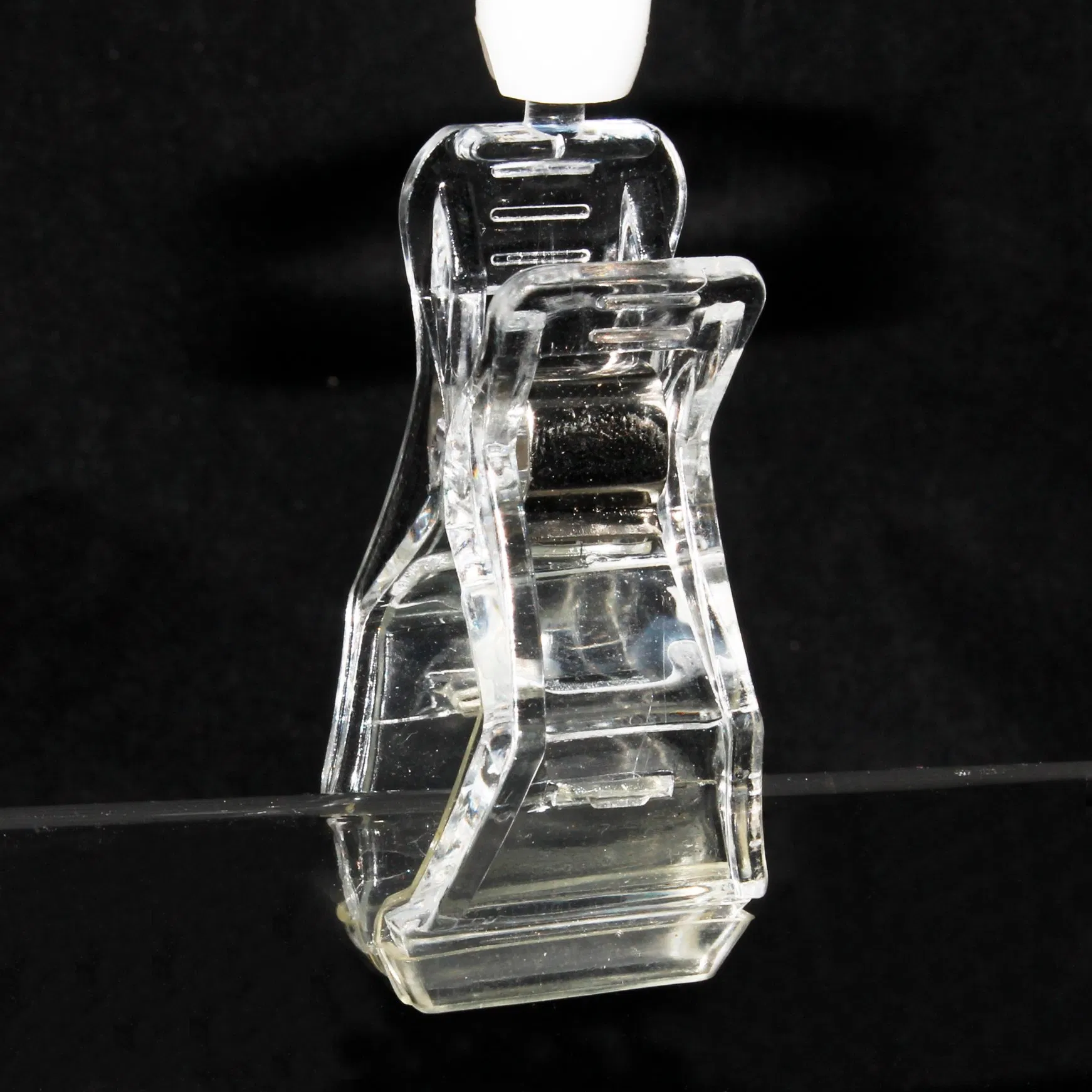 Clear Pop Double Sided Price Tag Sign Holder Paper Clips