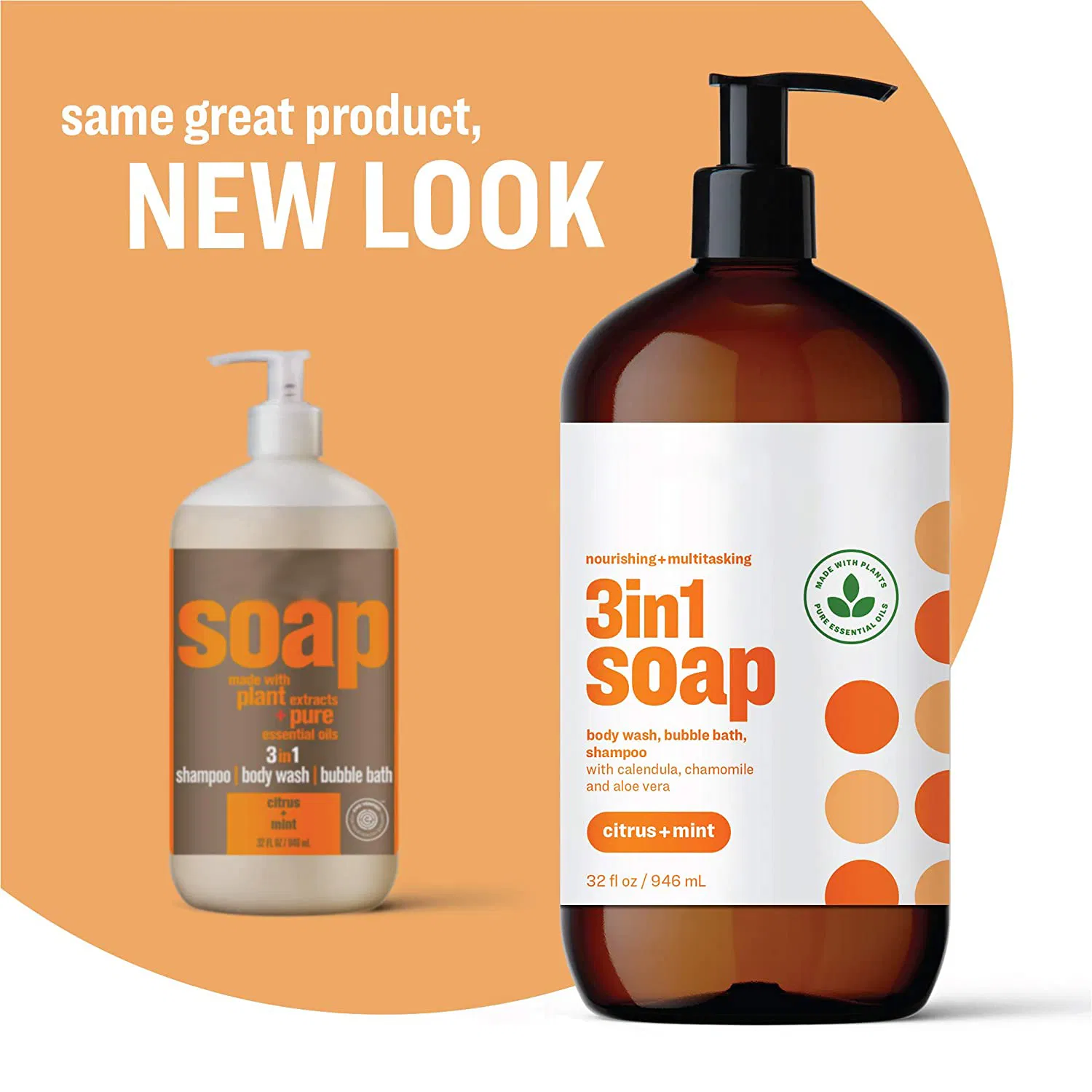 Beauty Cosmetics Skin Care 3-in-1 Soap Boby Shampoo and Mint Body Wash