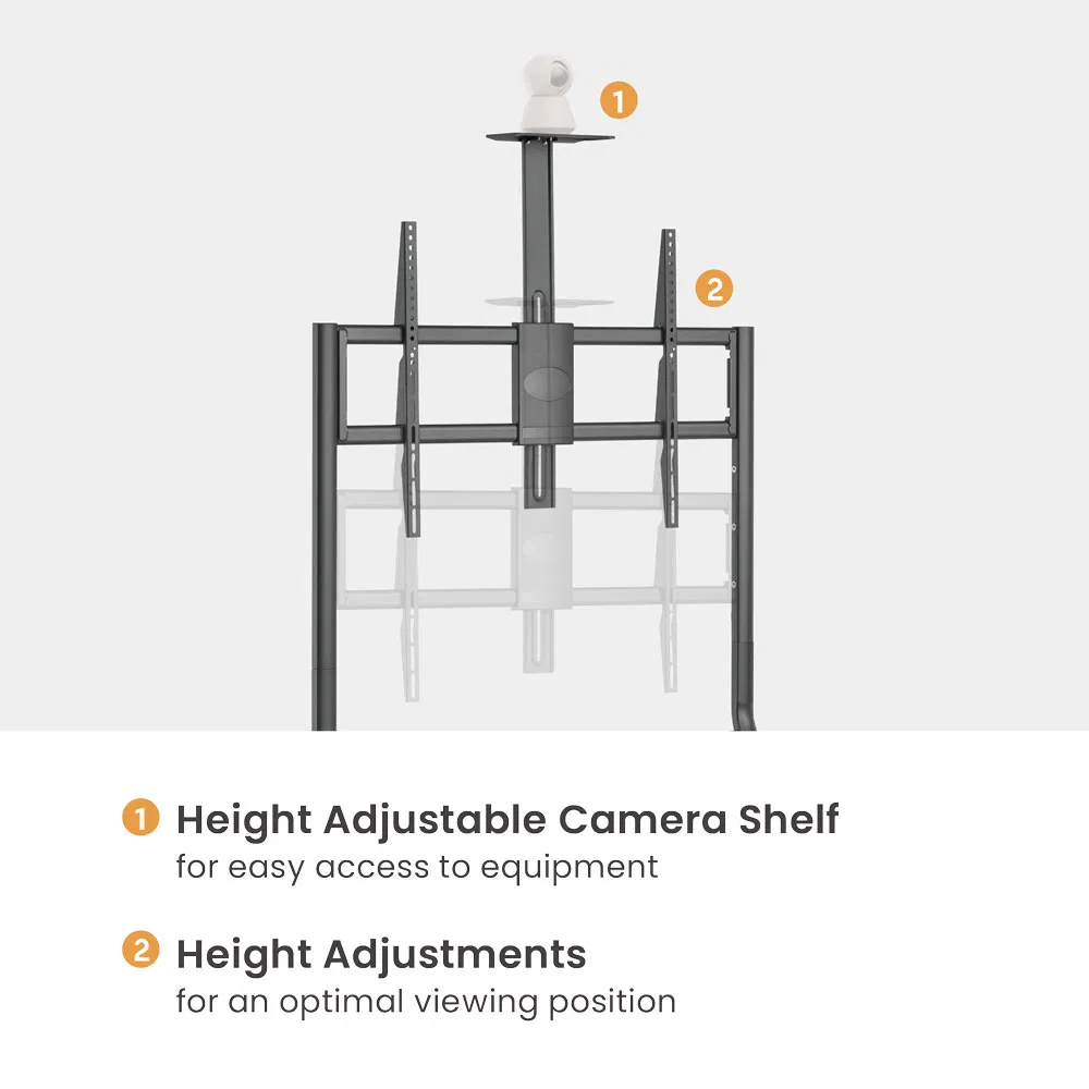 LUMI Economical Rolling TV Stand Height Adjustable Mobile Heavy-Duty TV Trolley Cart with Caster Wheels for 100 inch OLED Screen