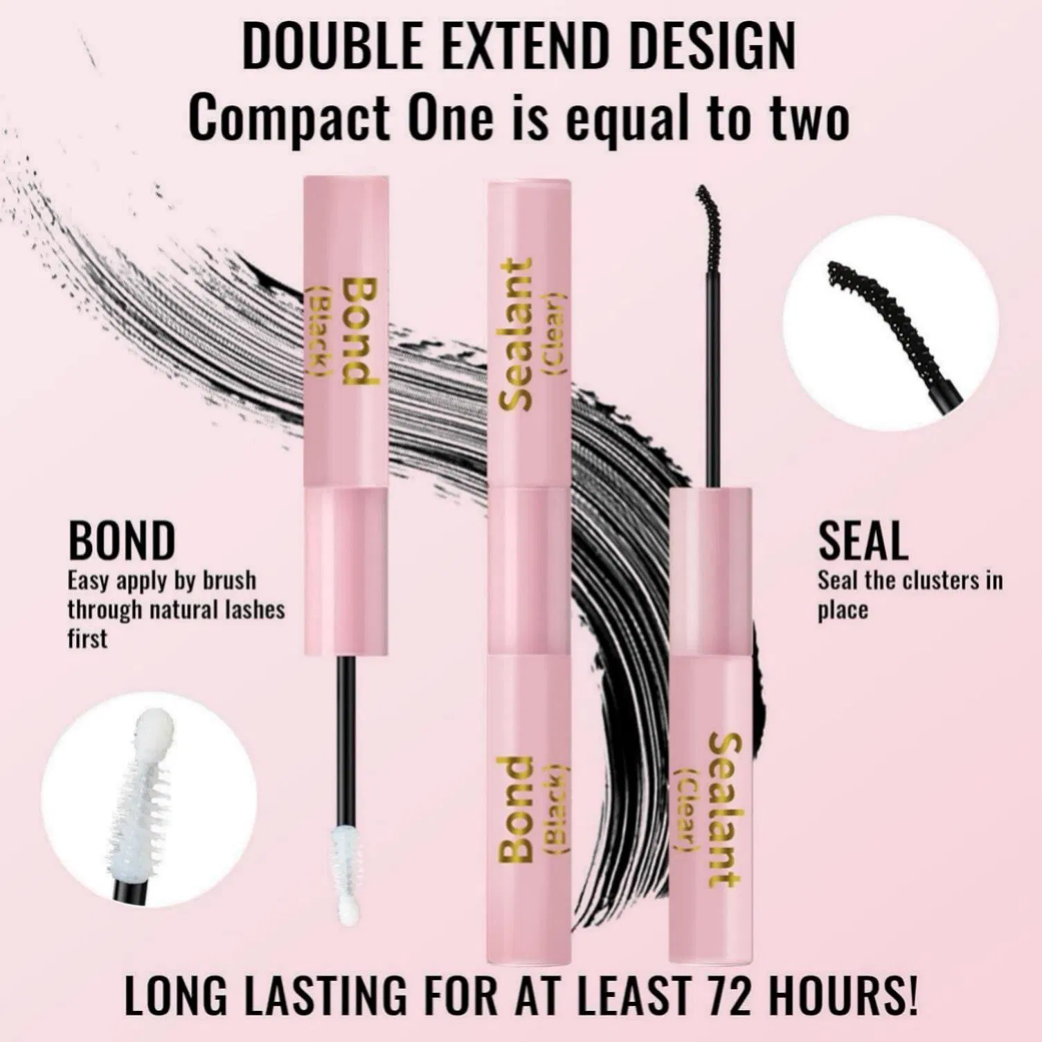 2-in-1 Clear Glue with Eyelash Adhesive Seal for Longevity