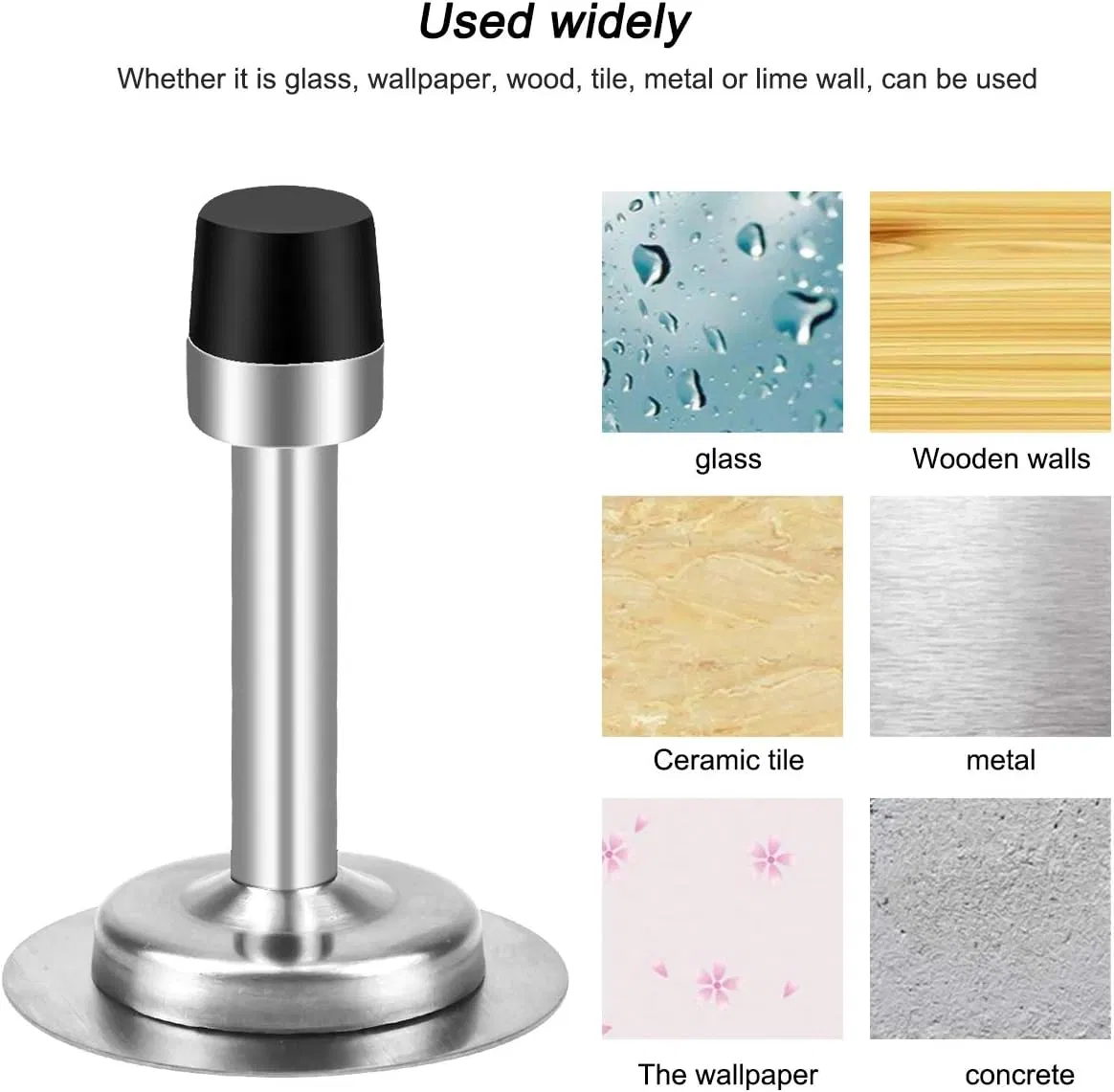 Mdmp-008A Die-Cast Zinc Door Stop, Satin Nickel Finish