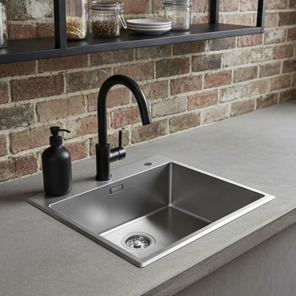 Elegant 304 Stainless Steel Kitchen Sink with Single Bowl Design