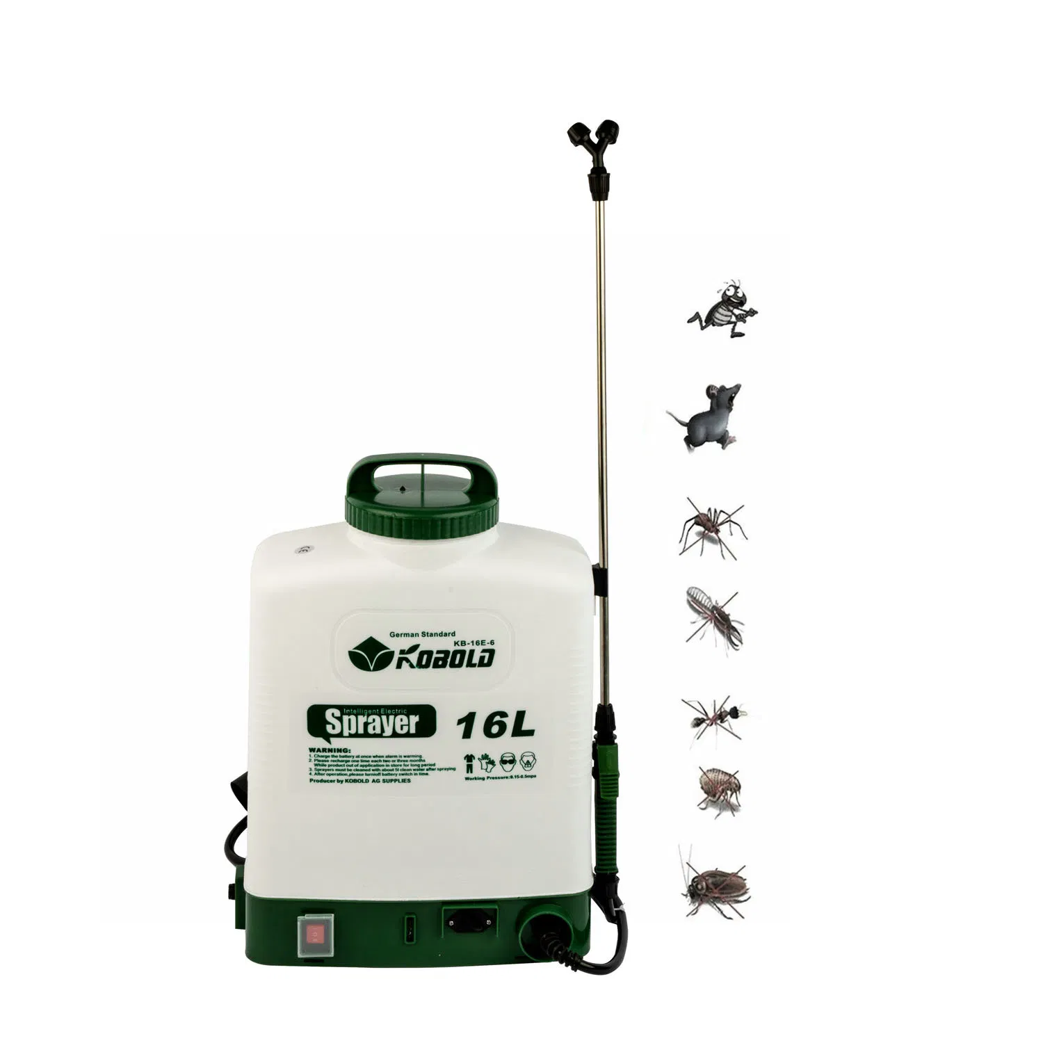 16 Liter Battery Operated Pump 4-Gallon Bug Killer Agricultural Knapsack Weed Backpack Sprayer