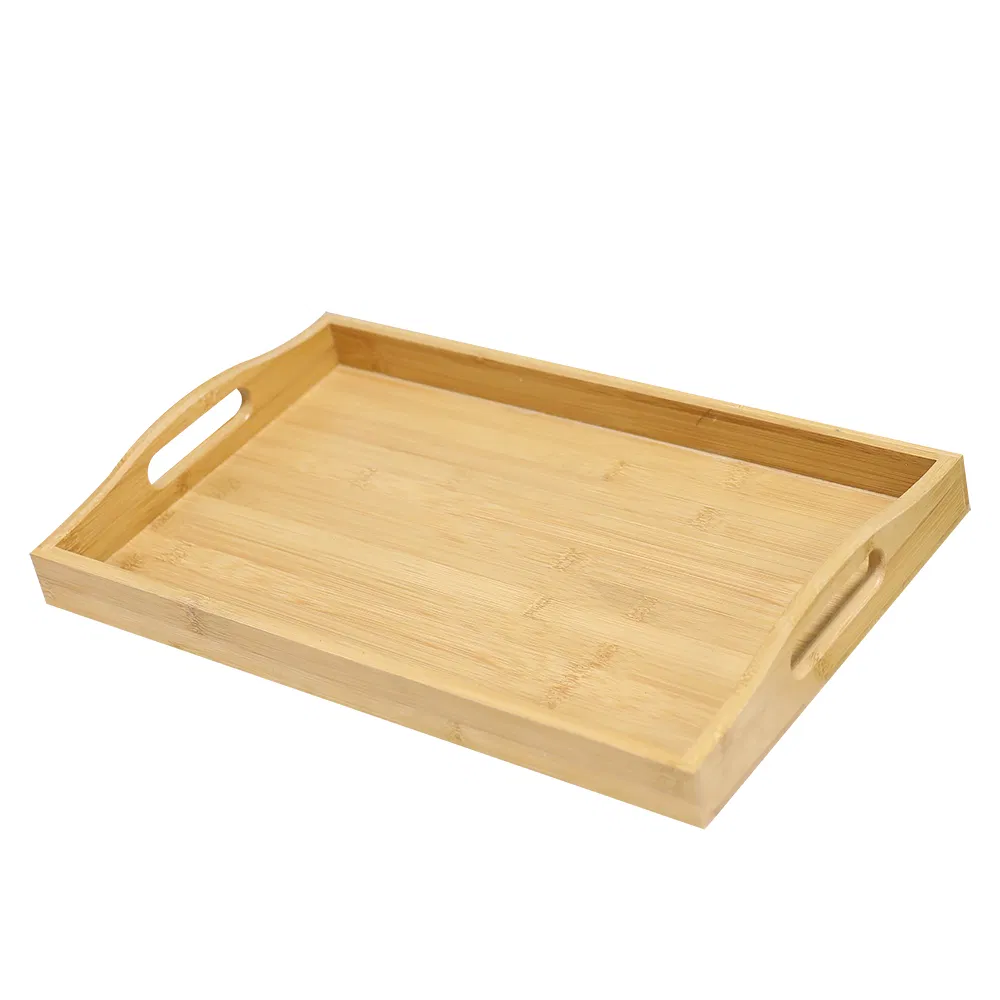 Wooden Service Tray Bamboo Wooden Tray Wooden Decorative Tray Coffee Table Tray Wooden Food Tray a Tray with a Handle Custom Logo