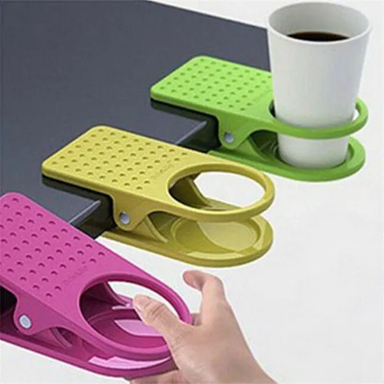 Universal Clip Cup Holder Desk Table Side Mug Bottle Stand Hh001_6