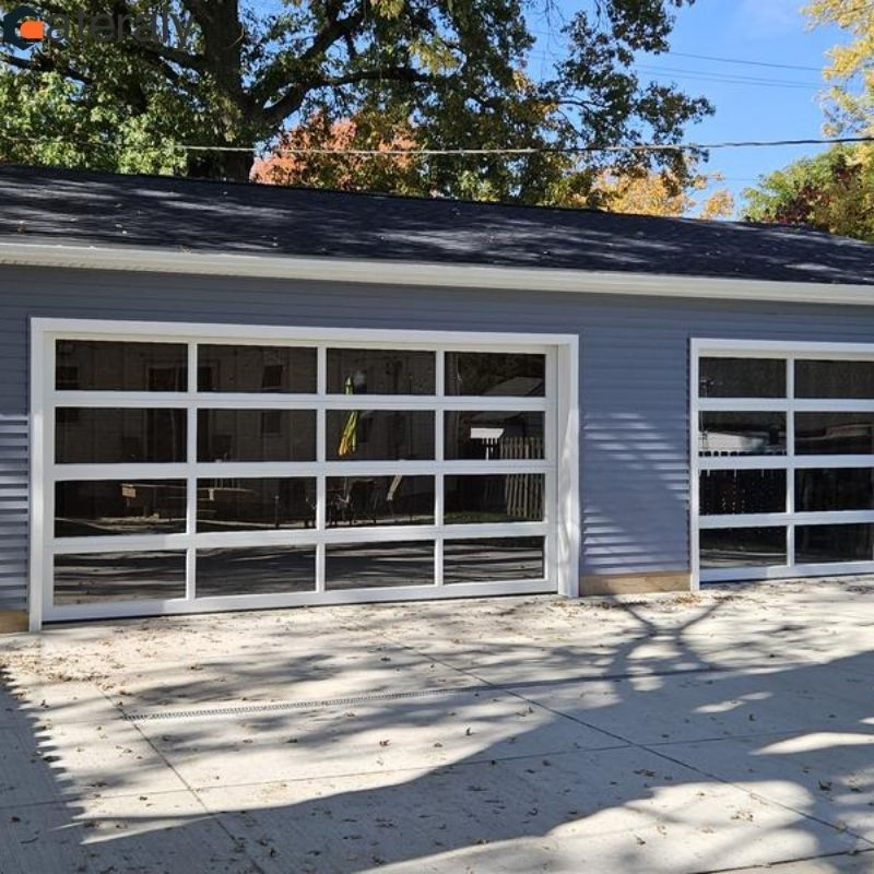 Modern Garage Door with Premium Design for Villas Automatic Door Contemporary Aluminum & Clear Factory Wholesale Glass Garage Door Electric Garage Doors