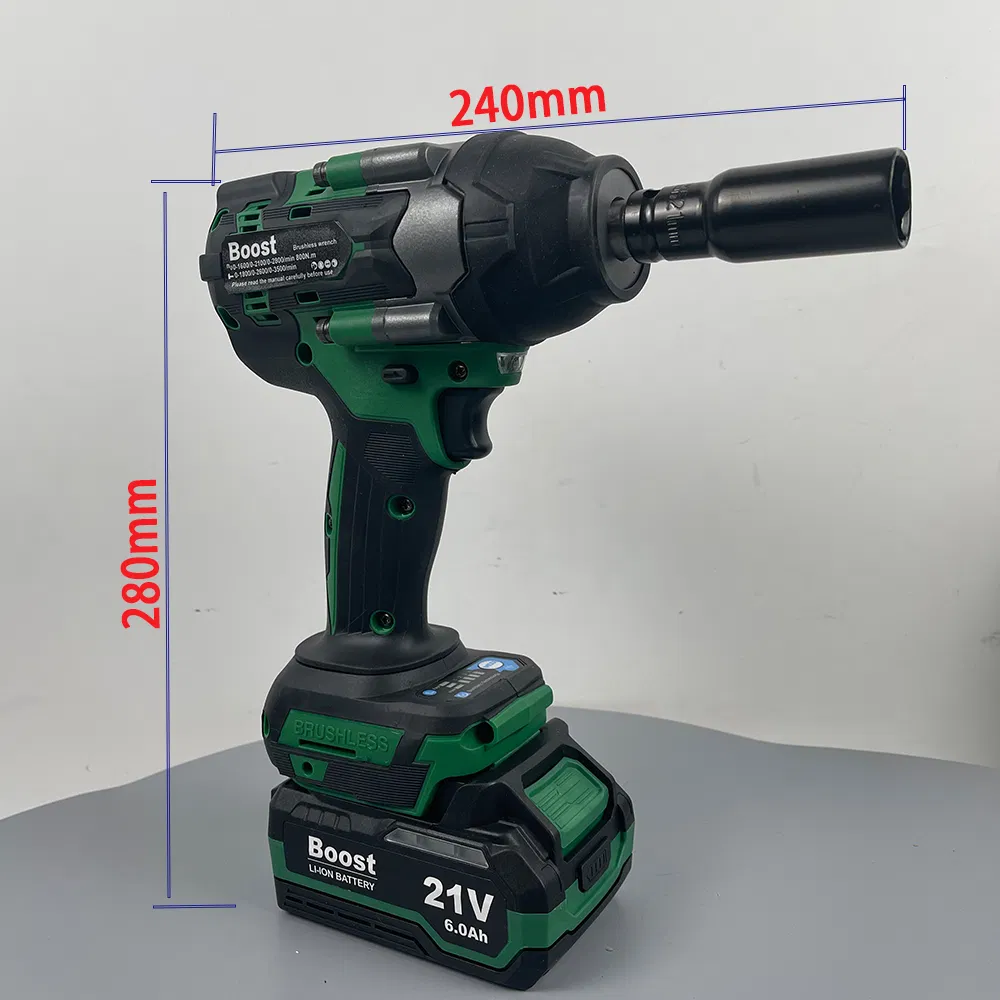 Boost Brushless Motor 21V Electric Impact Wrench Cordless Power Tool