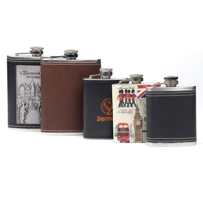 Wholesale Custom Logo 6oz Stainless Steel Liquor Whiskey Metal Souvenir Hip Flask