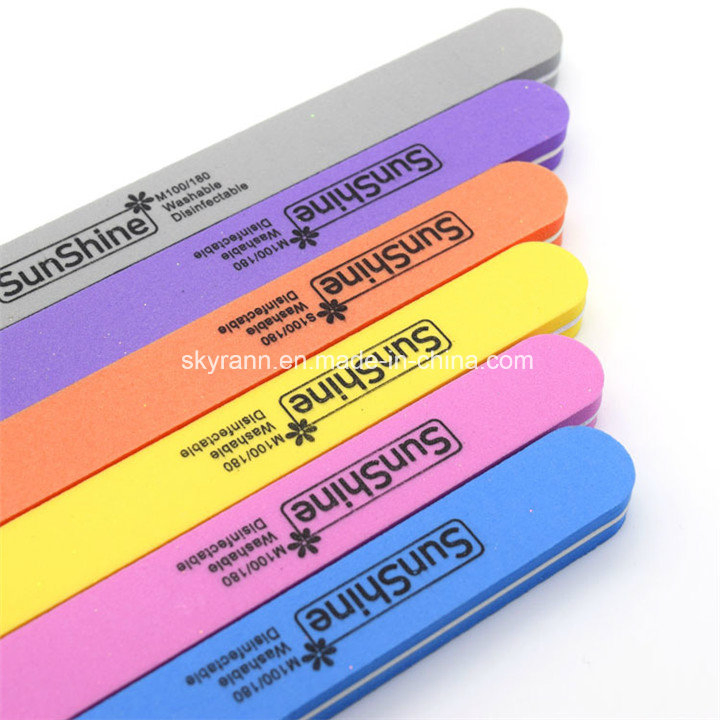 110/180 Grits Diamond Square Disposable Sponge Nail Files for Nails