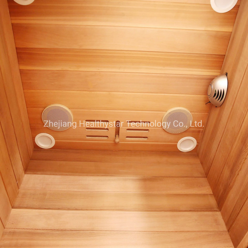 Деревянная сауна на двоих со стеклянной дверью