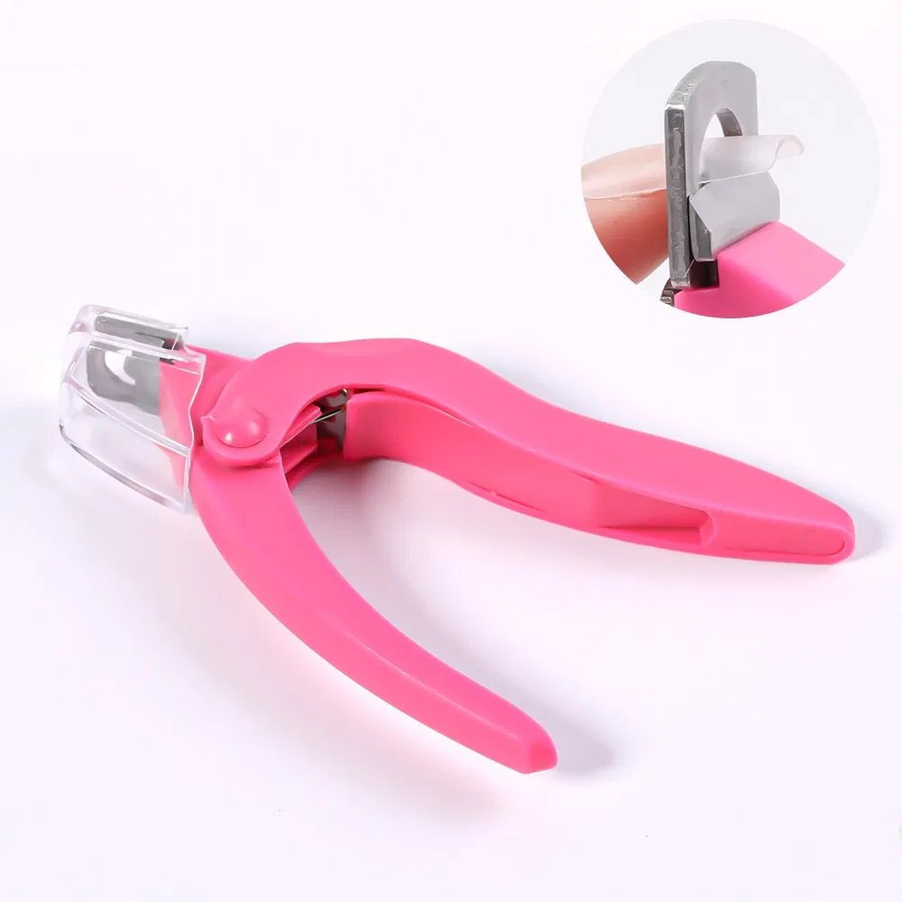 Wholesale Price U-Shape Manicure Tool French DIY Nail Pink Line Clippers
