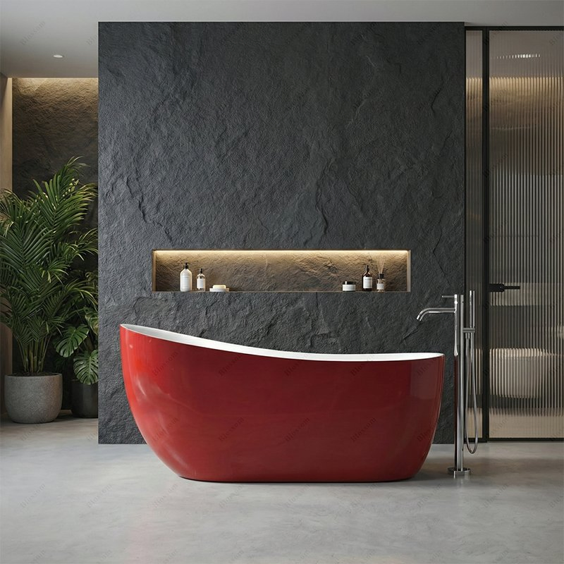 Белая акриловая отдельностоящая овальная ванна для замачивания