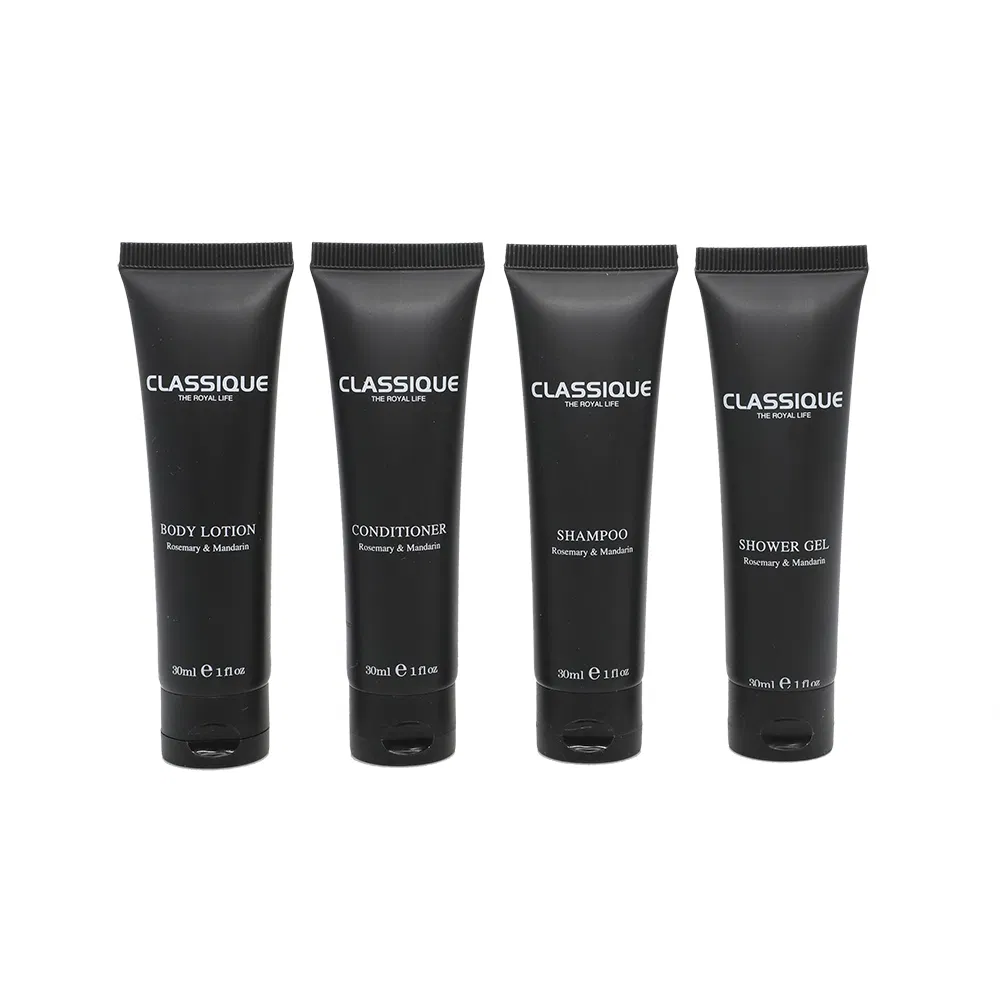 Luxury Disposable Toiletries Set for Hotels: Shampoo, Gel, Dental Kit