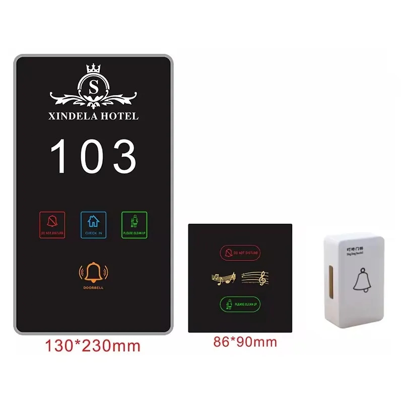 Smart Hotel LED Room Number Signs Doorplate with Dnd Switch Light Touch Switch Hotel Door Electronic Doorplate