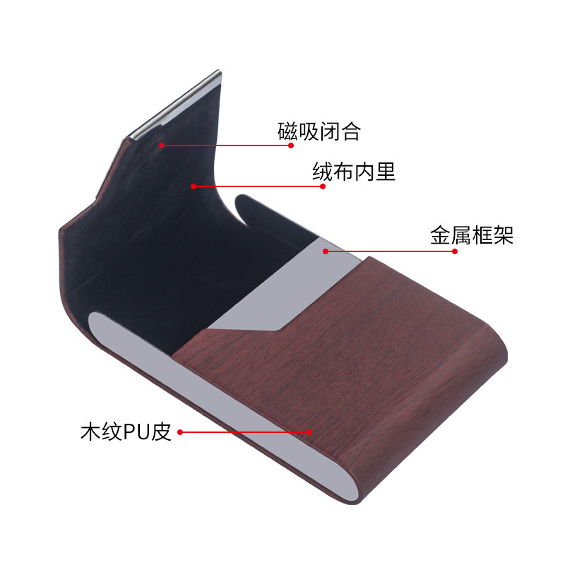 Ea445 Personalize Stainless Steel PU Tobacco Case for Men Hold 7 Cigarettes Custom Metal Magnetic Attraction Tobacco Cases