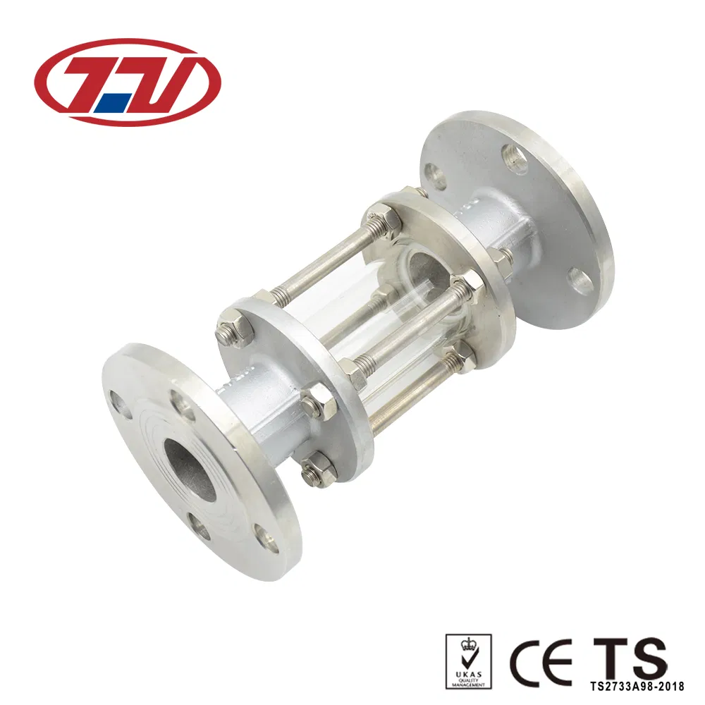 Stainless Steel Inline Tube Straight Cross Type Flange Sight Glass