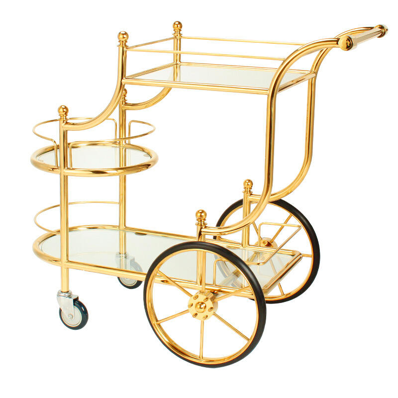 Hotel Service, Wine Cart, Metal Three-Layer Handcart