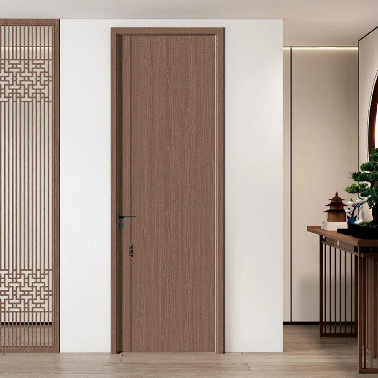 21. Wholesale Modern Interior Wooden MDF PVC Door White Bedroom Melamine Entrance Security Main Solid Wood Oak Veneer Finished Doors Home Furniture for Homes