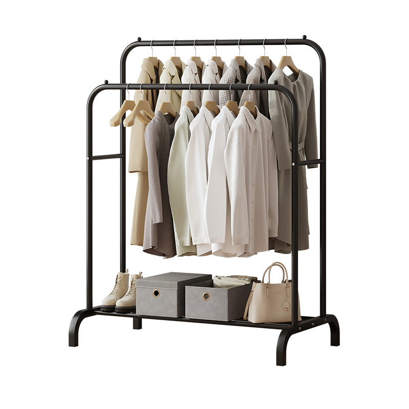 Balcony Bedroom Double-Barrel Metal Durable Thickened Multi-Functional Clothes Drying Rack