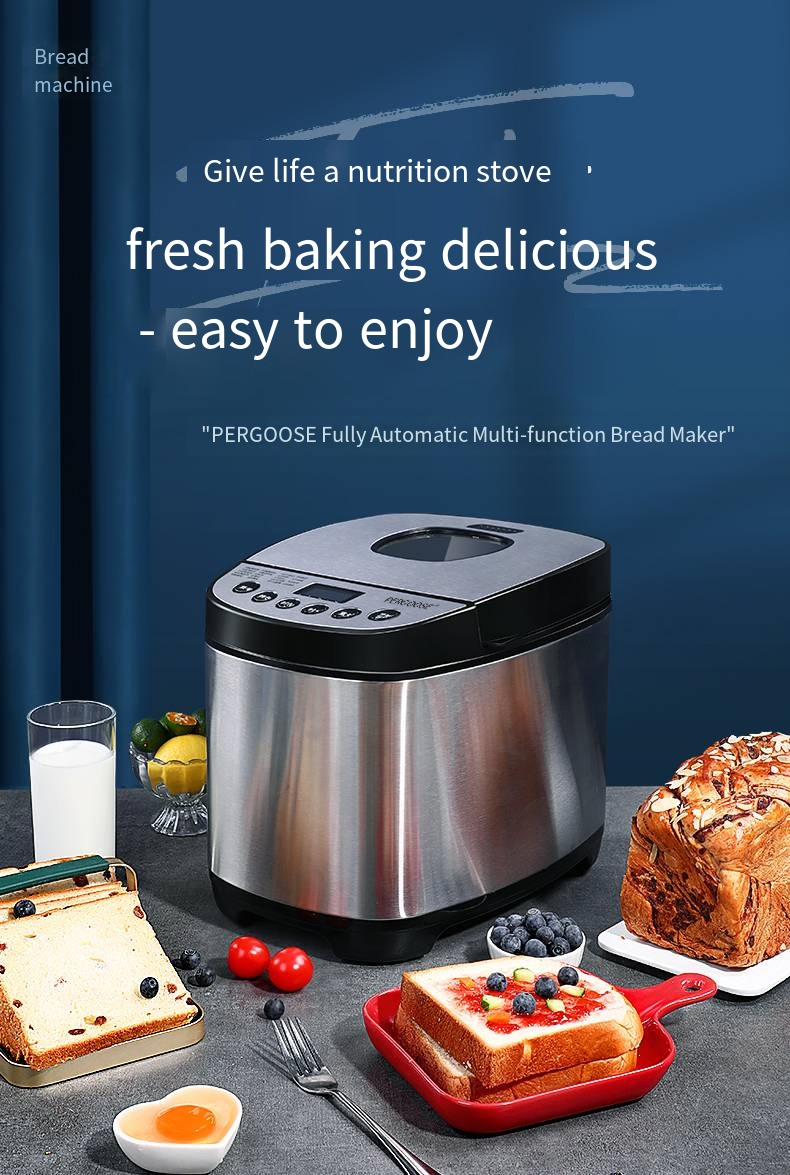 Stainless Steel Touch Screen Electric Heating Bakery Housing Automatic Bread Maker