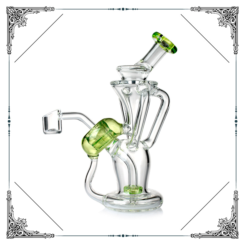 Phoenix Glass Assorted Colors Sweet Puff Pipe Glass Recycler Oil DAB Rigs Hookah Shisha Glass Water Pipe Smoking Accessories