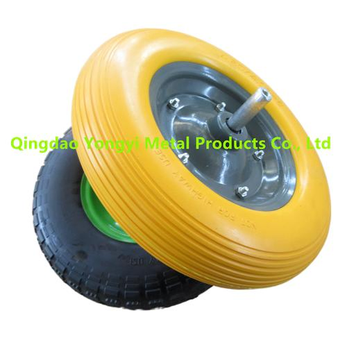 Heavy Duty Solid Rubber Polyurathane Flat Free PU Foam Trolley Wheelbarrow Wheel