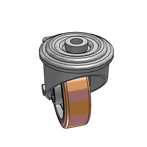 Yikong Tr 100mm Polyurethane Trolley Industry Caster Wheel 200kg Capacity for Agv AMR